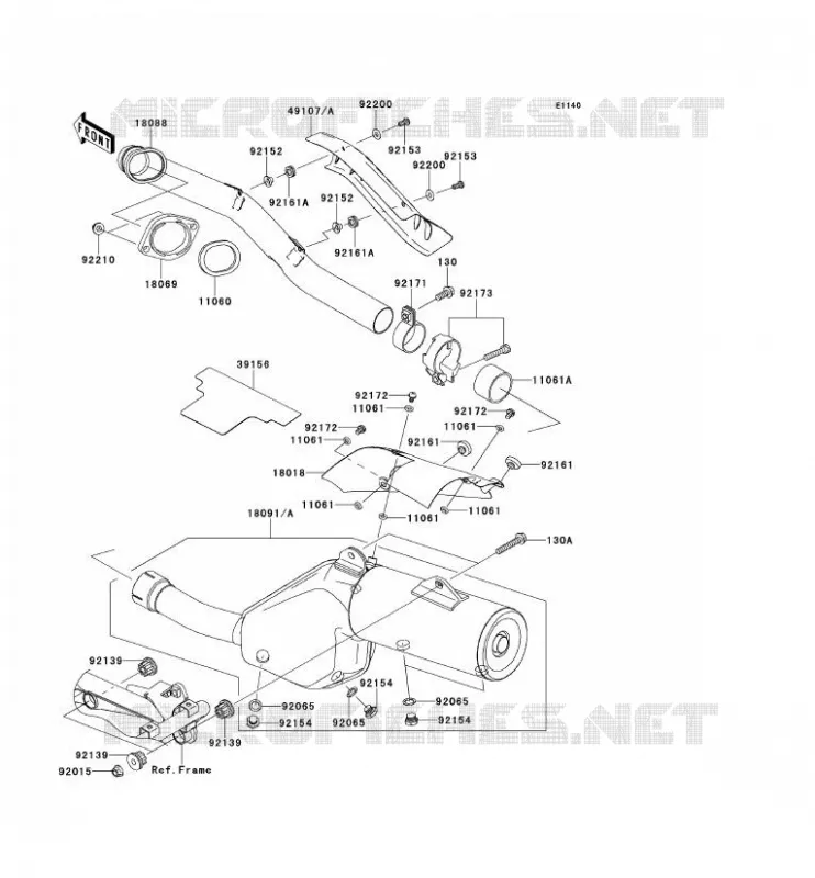 &Eacute;CHAPPEMENT Kawasaki MOTOS 650 2011 KLR650  KL650EBF