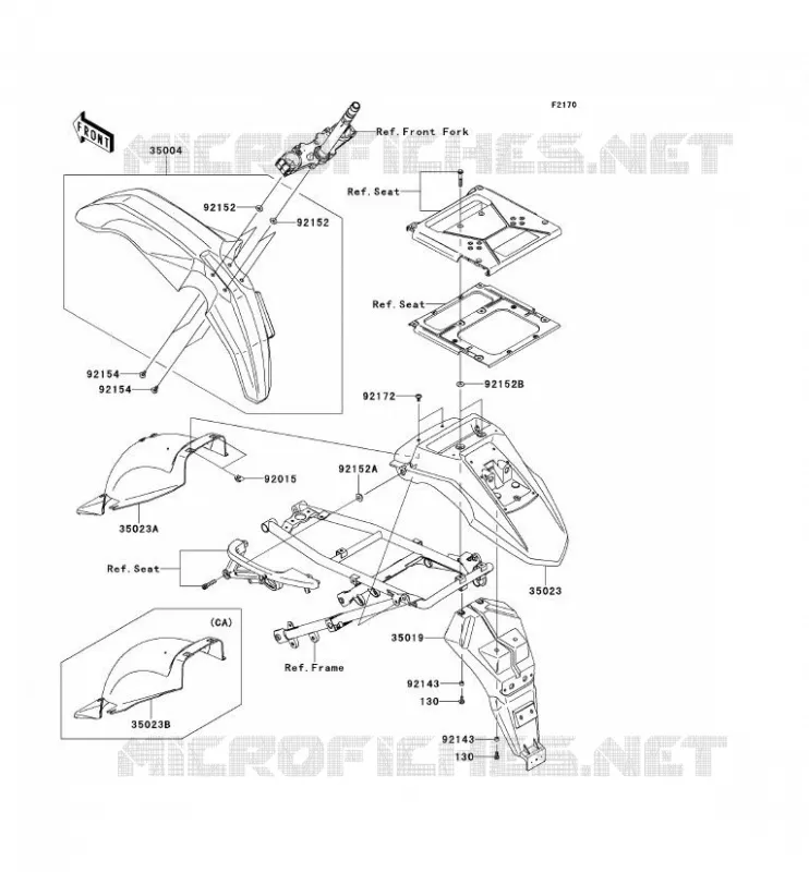 GARDE BOUE Kawasaki MOTOS 650 2012 KLR650  KL650ECF