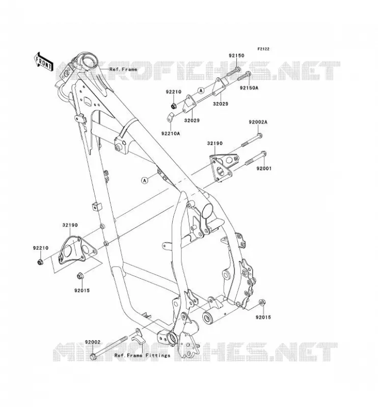 SUPPORT MOTEUR Kawasaki MOTOS 650 2012 KLR650  KL650ECF