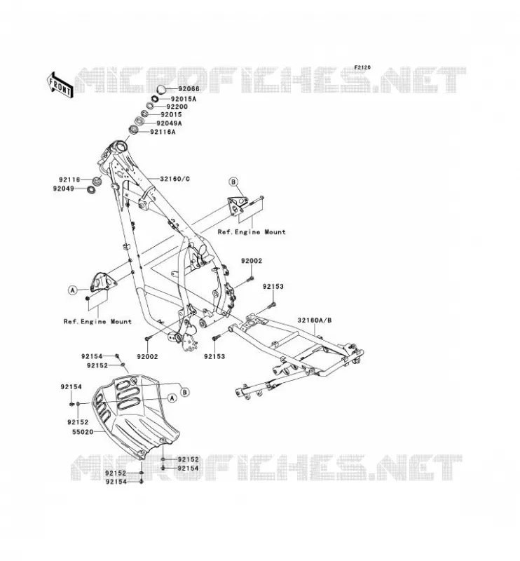 CH&Acirc;SSIS Kawasaki MOTOS 650 2013 KLR650  KL650EDF