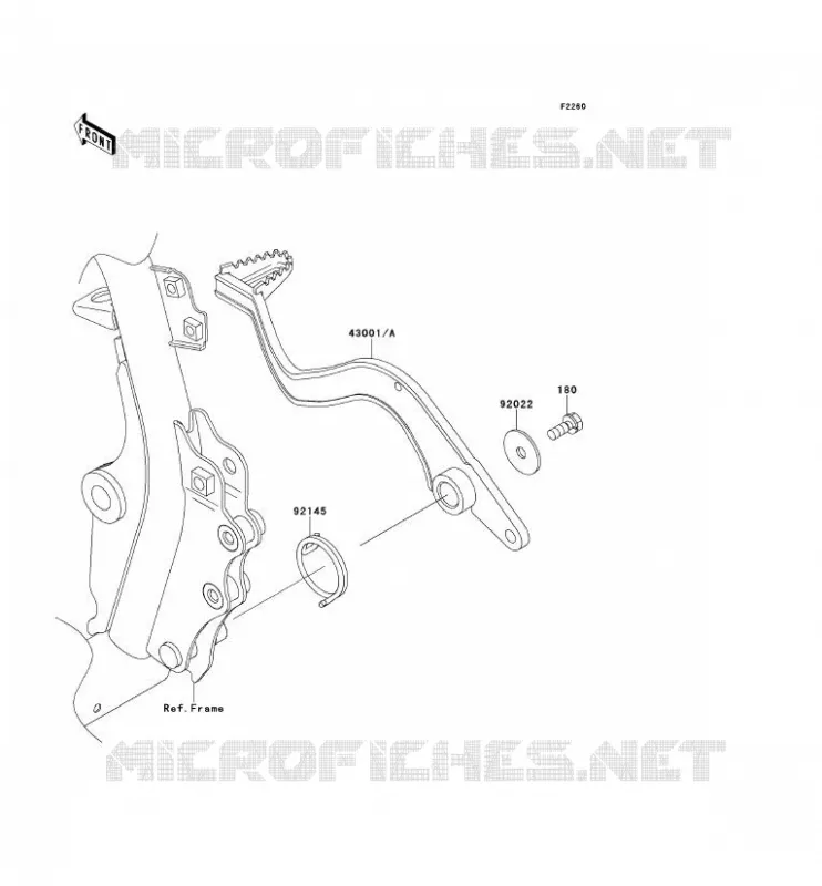 PEDALE DE FREIN Kawasaki MOTOS 650 2013 KLR650  KL650EDF