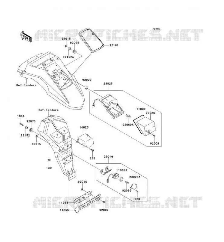 FEUX ARRI&Egrave;RE(S) Kawasaki MOTOS 650 2013 KLR650  KL650EDF