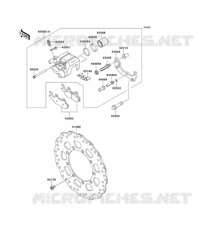 FREIN AVANT Kawasaki MOTOS 650 2014 KLR650  KL650EEF
