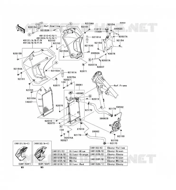 RADIATEUR Kawasaki MOTOS 650 2014 KLR650  KL650EEF