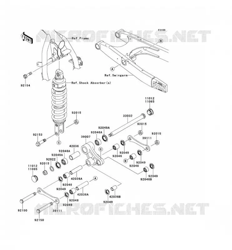 SUSPENSION ARRI&Egrave;RE Kawasaki MOTOS 650 2014 KLR650  KL650EEF