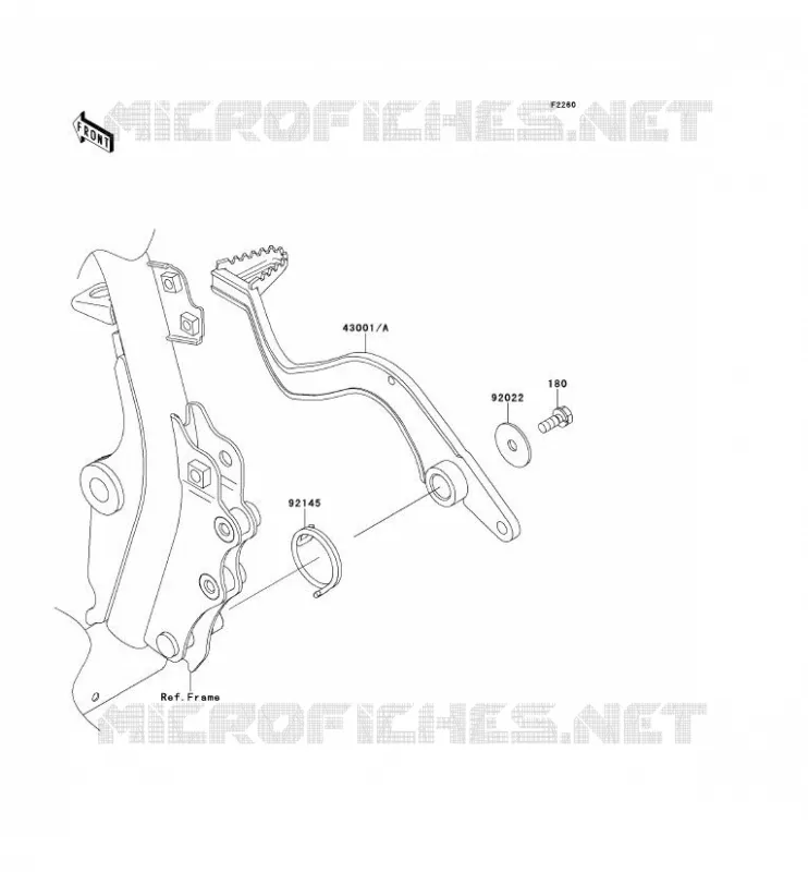 PEDALE DE FREIN Kawasaki MOTOS 650 2014 KLR650  KL650EES