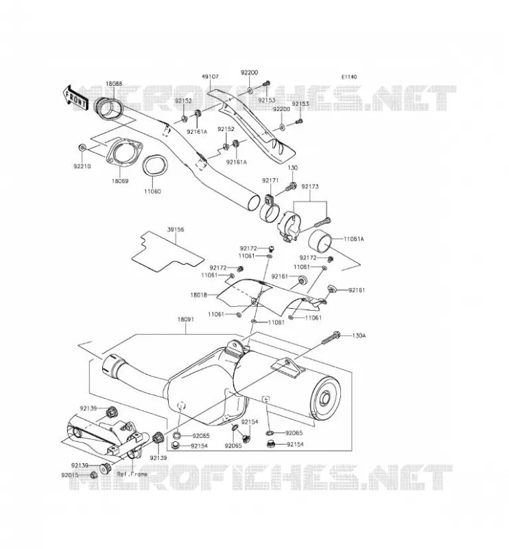 &Eacute;CHAPPEMENT Kawasaki MOTOS 650 2015 KLR650  KL650EFF