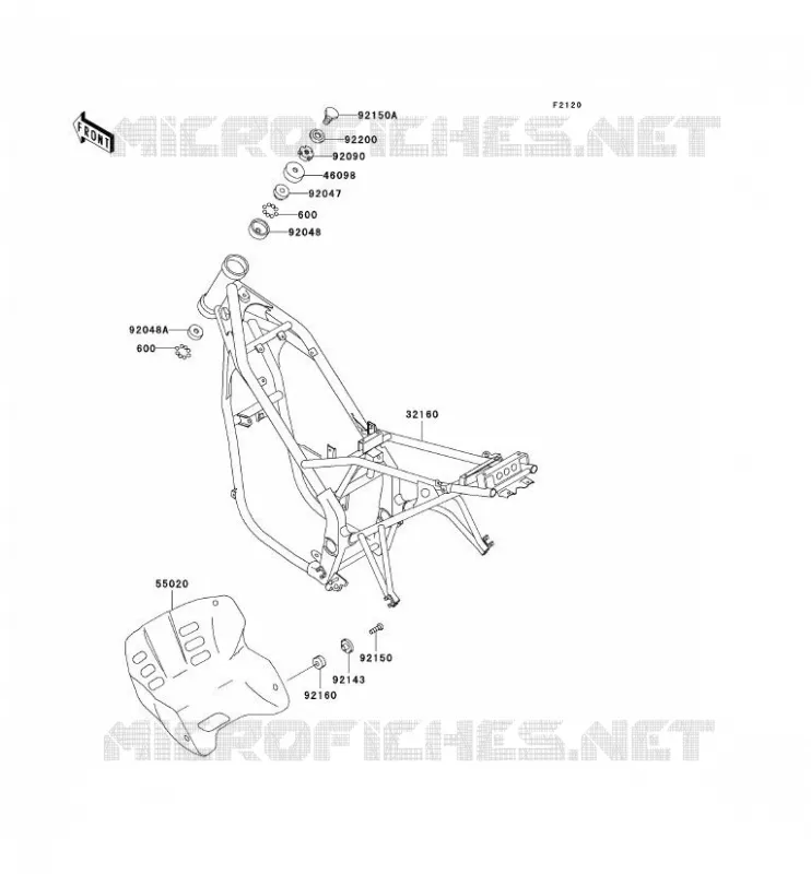 CH&Acirc;SSIS Kawasaki MOTOS 250 1997 KLE250  KLE250-A3