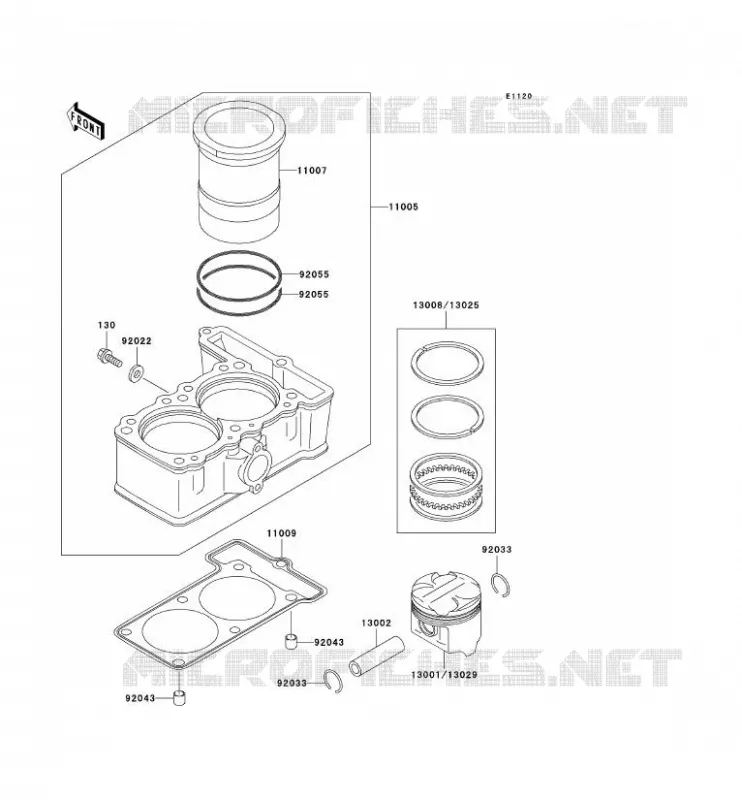 CYLINDRE/PISTON Kawasaki MOTOS 250 2000 KLE250  KLE250-A5