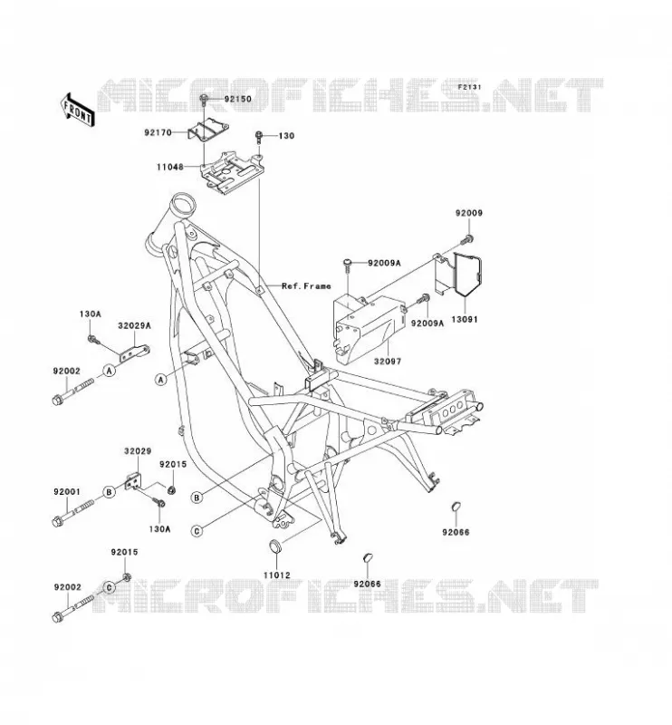 PIECE DE CADRE (COUVERTURE) Kawasaki MOTOS 250 2000 KLE250  KLE250-A5