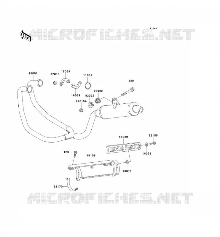 &Eacute;CHAPPEMENT Kawasaki MOTOS 250 2000 KLE250  KLE250-A5