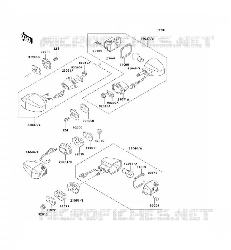 CLIGNOTANTS Kawasaki MOTOS 250 2001 KLE250  KLE250-A6