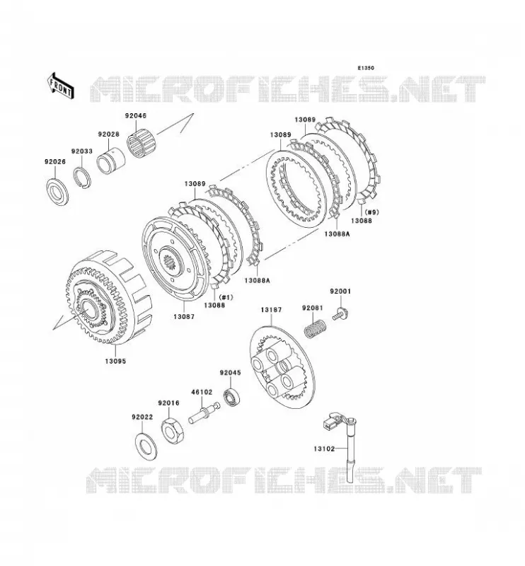 EMBRAYAGE Kawasaki MOTOS 250 2001 KLE250  KLE250-A6