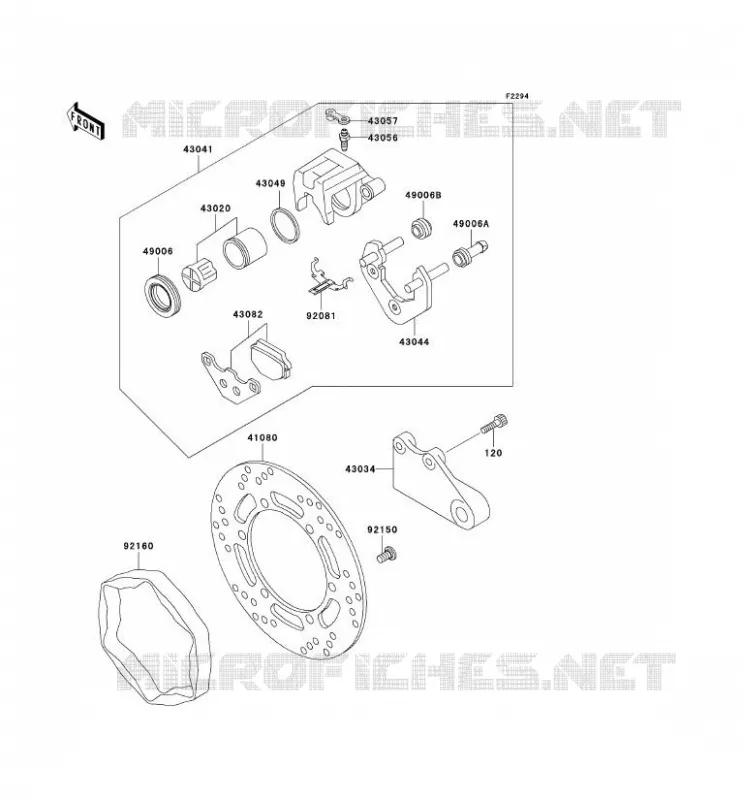 FREIN ARRIERE Kawasaki MOTOS 250 2001 KLE250  KLE250-A6