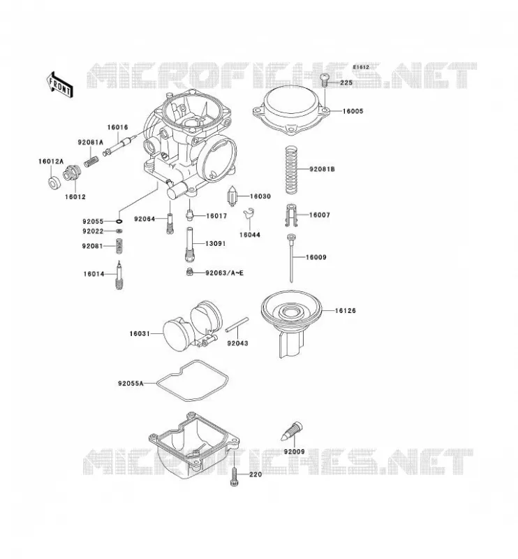 PI&Egrave;CES DE CARBURATEUR Kawasaki MOTOS 250 2001 KLE250  KLE250-A6