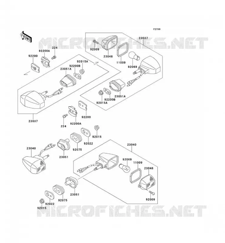 CLIGNOTANTS Kawasaki MOTOS 500 1991 KLE500  KLE500-A1