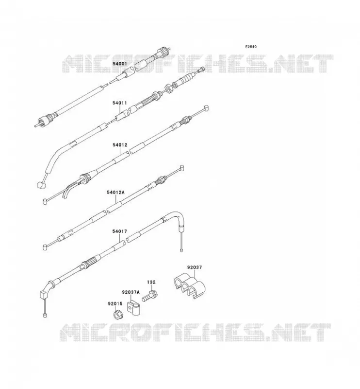 CABLES Kawasaki MOTOS 500 1991 KLE500  KLE500-A1