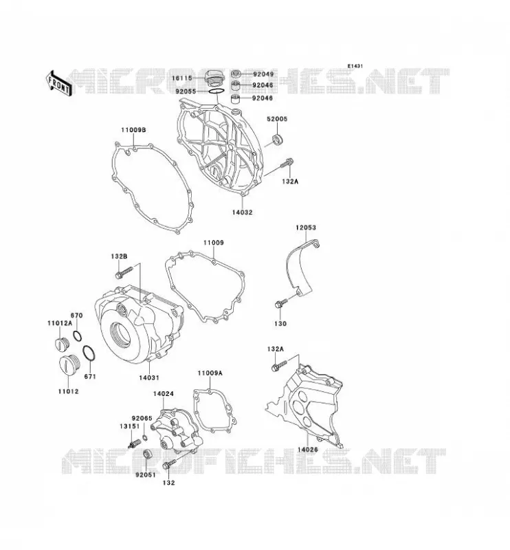 COUVERCLES MOTEUR Kawasaki MOTOS 500 1991 KLE500  KLE500-A1