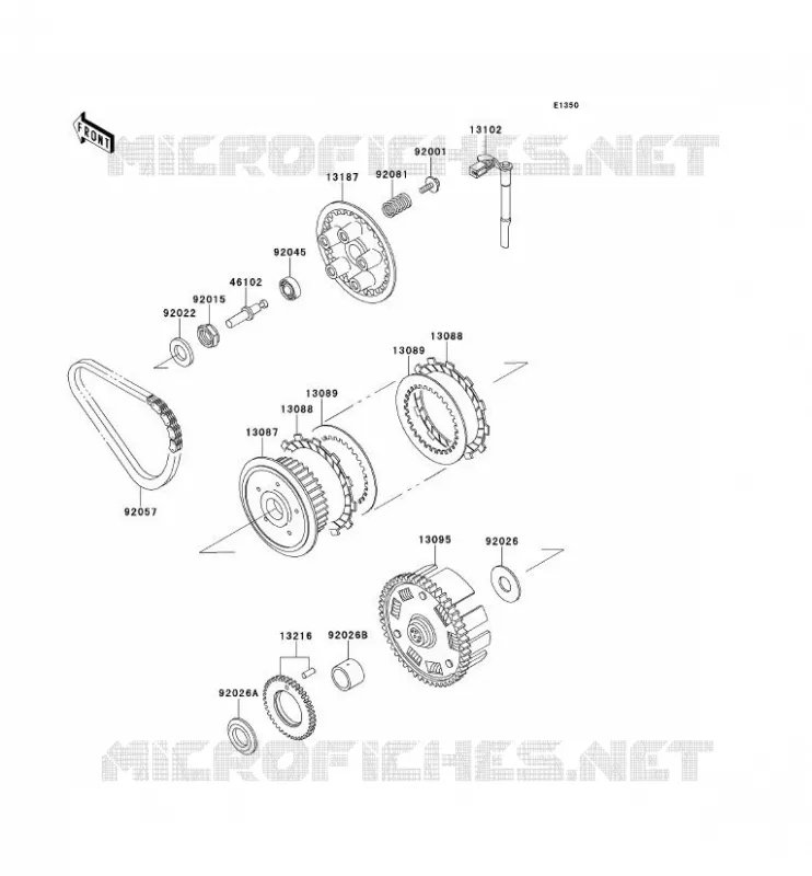 EMBRAYAGE Kawasaki MOTOS 500 1991 KLE500  KLE500-A1