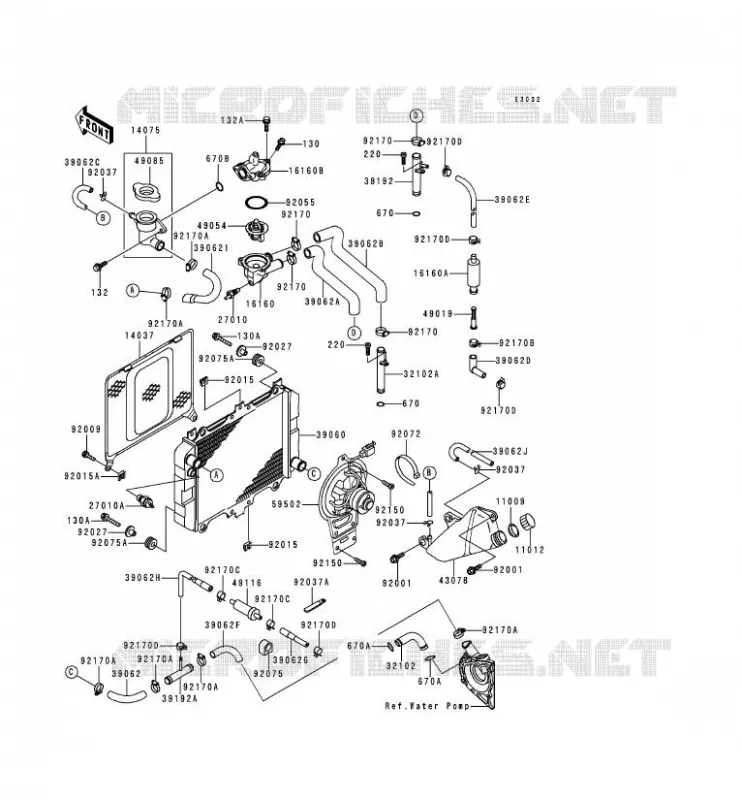RADIATEUR Kawasaki MOTOS 500 2000 KLE500  KLE500-A10