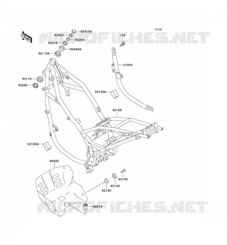 CH&Acirc;SSIS Kawasaki MOTOS 500 2002 KLE500  KLE500-A12