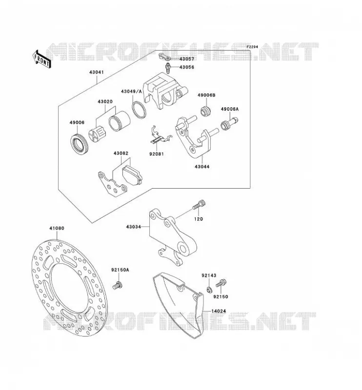 FREIN ARRIERE Kawasaki MOTOS 500 2002 KLE500  KLE500-A12