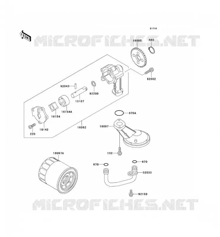 POMPE A HUILE Kawasaki MOTOS 500 2002 KLE500  KLE500-A12