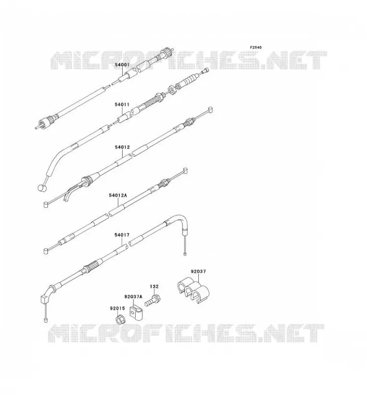 CABLES Kawasaki MOTOS 500 1993 KLE500  KLE500-A3