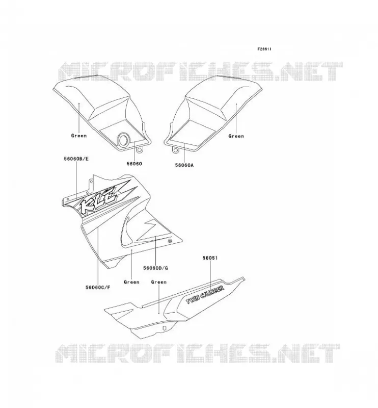 STICKER(GREEN) Kawasaki MOTOS 500 1994 KLE500  KLE500-A4