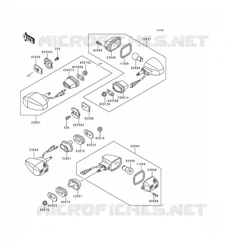 CLIGNOTANTS Kawasaki MOTOS 500 1995 KLE500  KLE500-A5