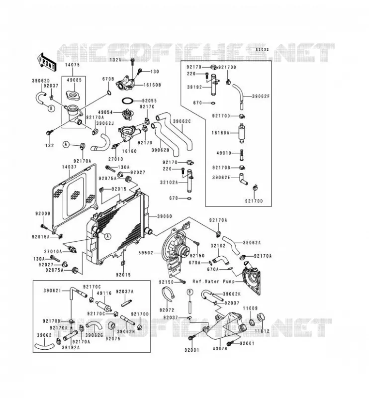 RADIATEUR Kawasaki MOTOS 500 1995 KLE500  KLE500-A5