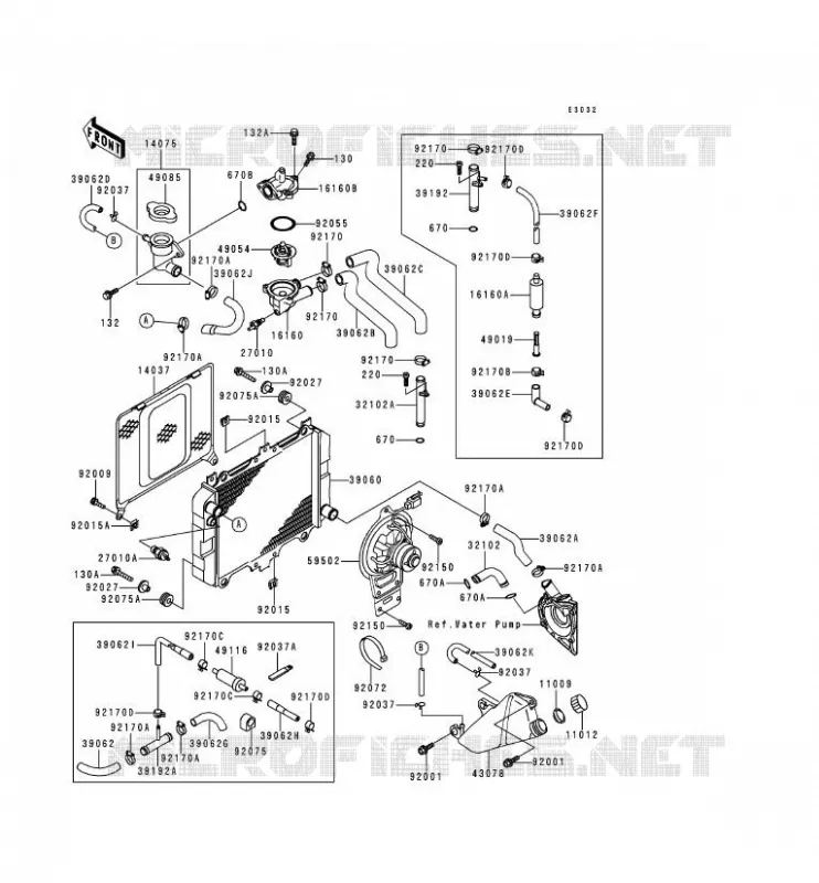 RADIATEUR Kawasaki MOTOS 500 1995 KLE500  KLE500-A5