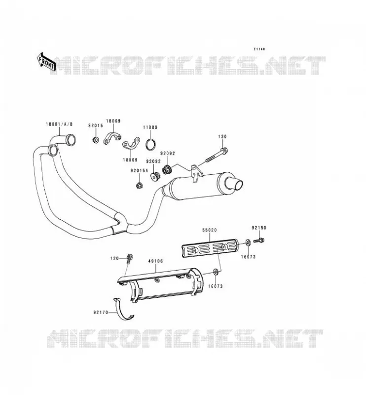 &Eacute;CHAPPEMENT Kawasaki MOTOS 500 1997 KLE500  KLE500-A7