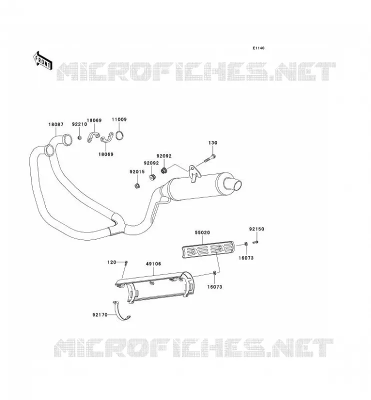 &Eacute;CHAPPEMENT Kawasaki MOTOS 500 2005 KLE500  KLE500-B1P