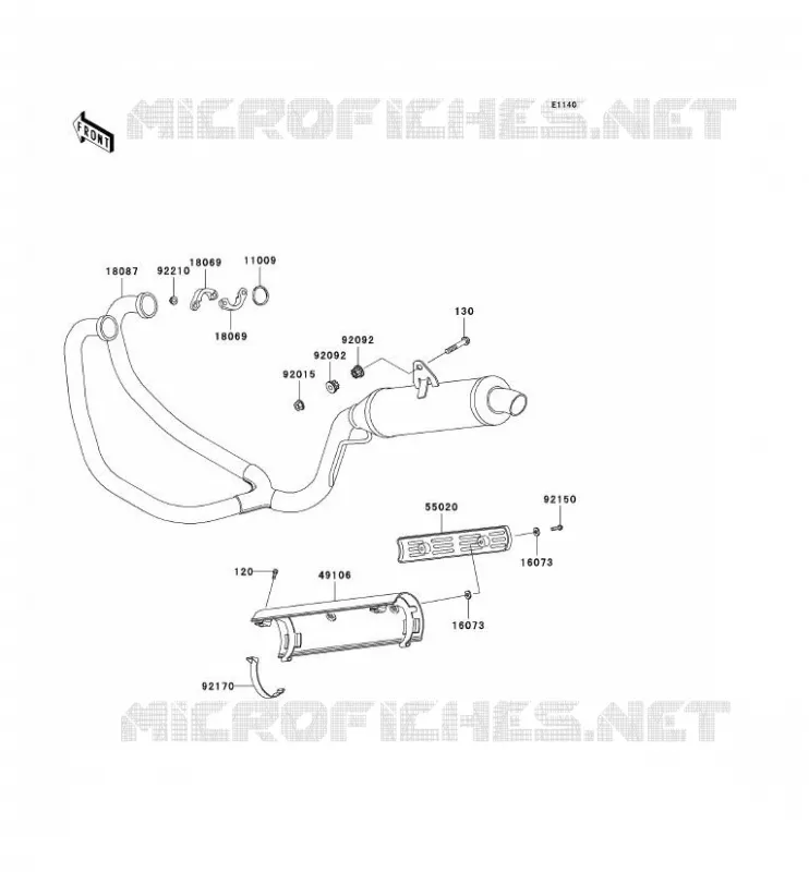 &Eacute;CHAPPEMENT Kawasaki MOTOS 500 2007 KLE500  KLE500B7F