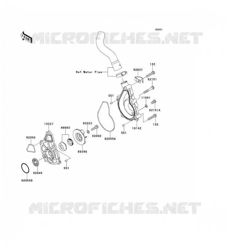 POMPE &Agrave; EAU Kawasaki MOTOS 650 2007 VERSYS 650  KLE650A7F