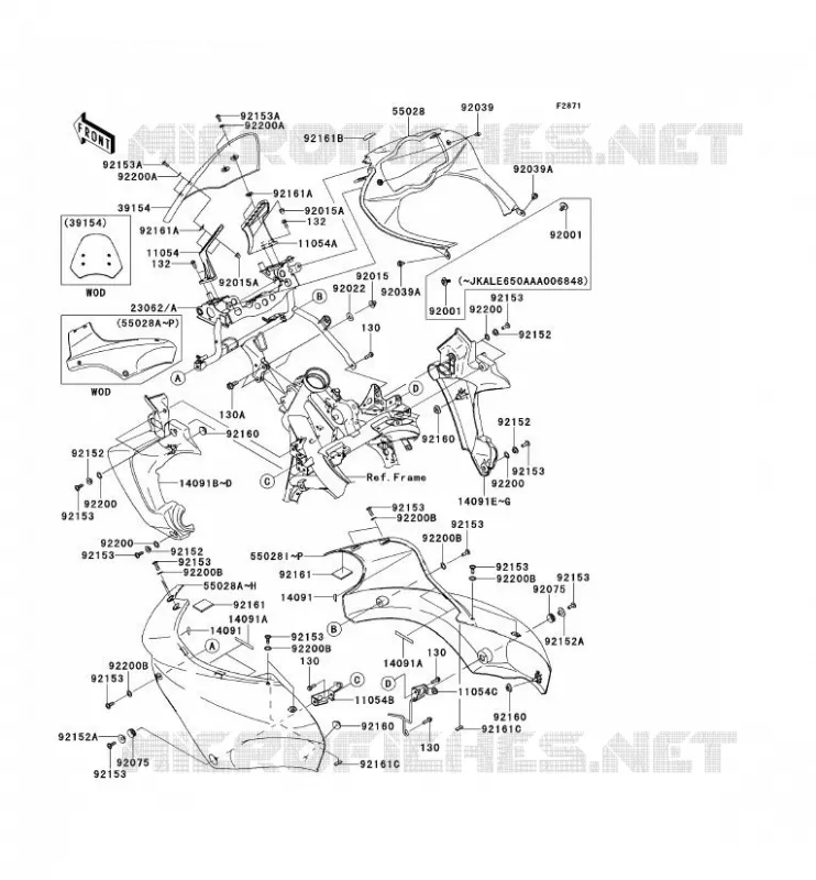 CARENAGE Kawasaki MOTOS 650 2007 VERSYS 650  KLE650A7F