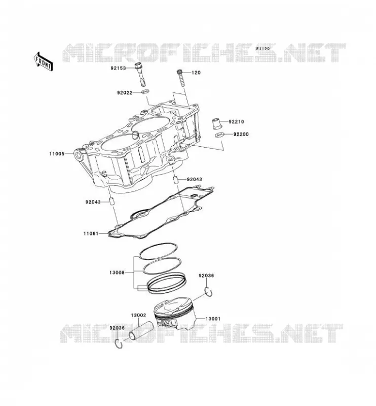 CYLINDRE/PISTON Kawasaki MOTOS 650 2007 VERSYS 650  KLE650A7F