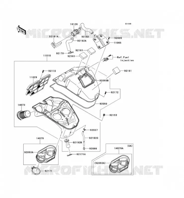 FILTRE A AIR Kawasaki MOTOS 650 2007 VERSYS 650  KLE650A7F