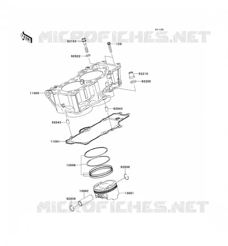 CYLINDRE/PISTON Kawasaki MOTOS 650 2008 VERSYS 650  KLE650A8F