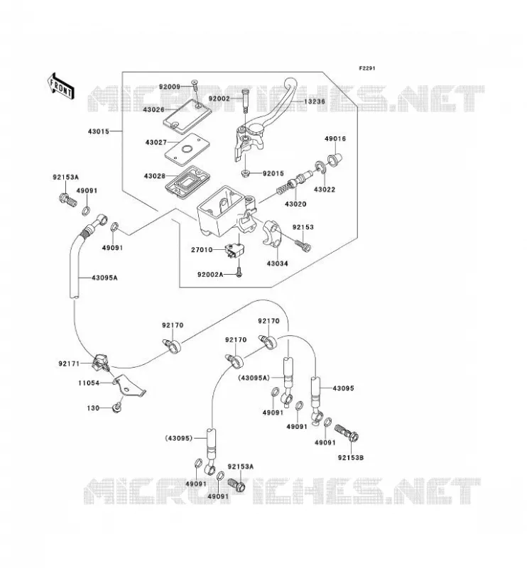 MAITRE CYLINDRE AV Kawasaki MOTOS 650 2008 VERSYS 650  KLE650A8F
