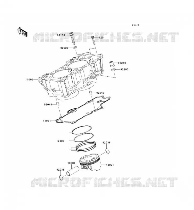 CYLINDRE/PISTON Kawasaki MOTOS 650 2008 VERSYS 650  KLE650A8F