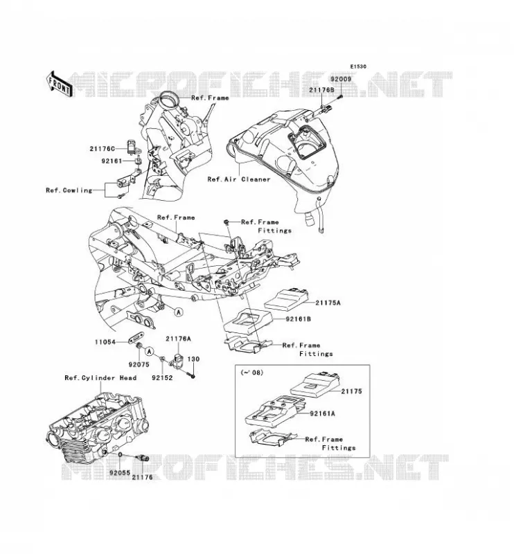INJECTION CARBURANT Kawasaki MOTOS 650 2008 VERSYS 650  KLE650A8F