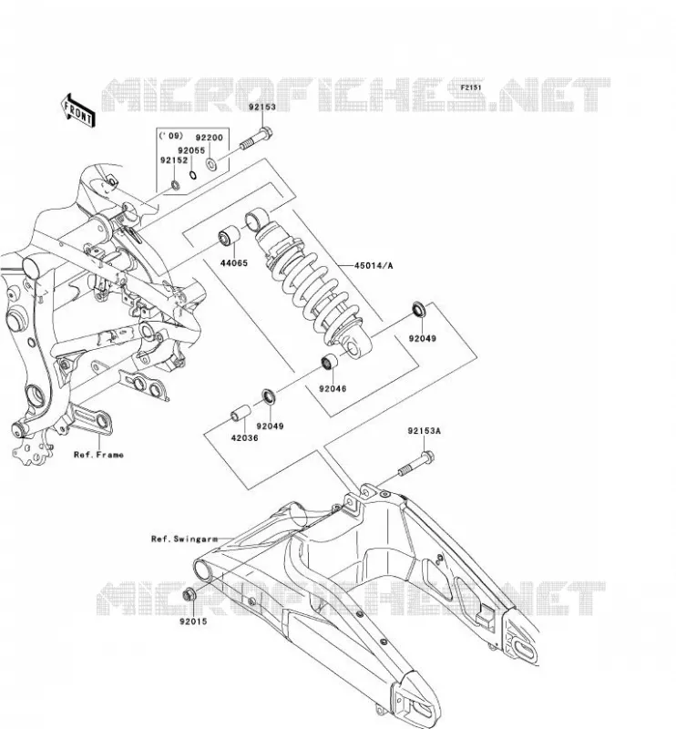 SUSPENSION/AMORTISSEUR Kawasaki MOTOS 650 2008 VERSYS 650  KLE650A8F