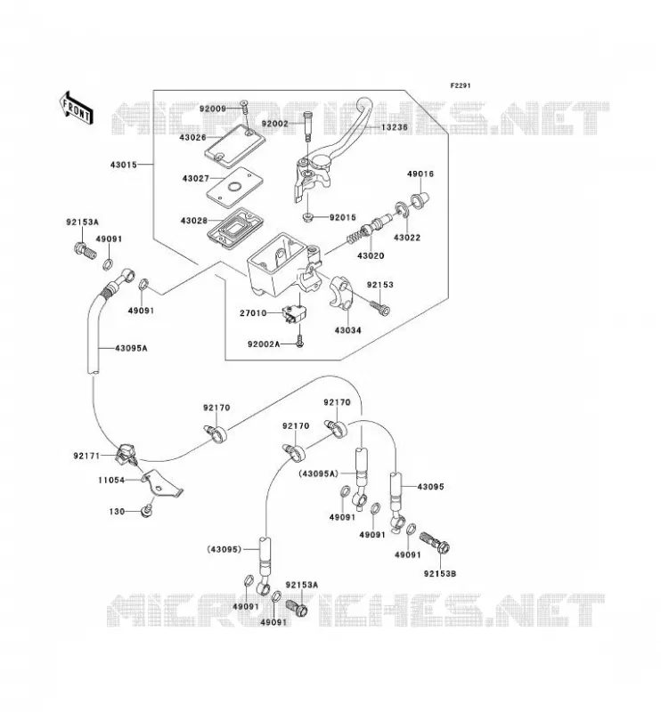 MAITRE CYLINDRE AV Kawasaki MOTOS 650 2008 VERSYS 650  KLE650A8F