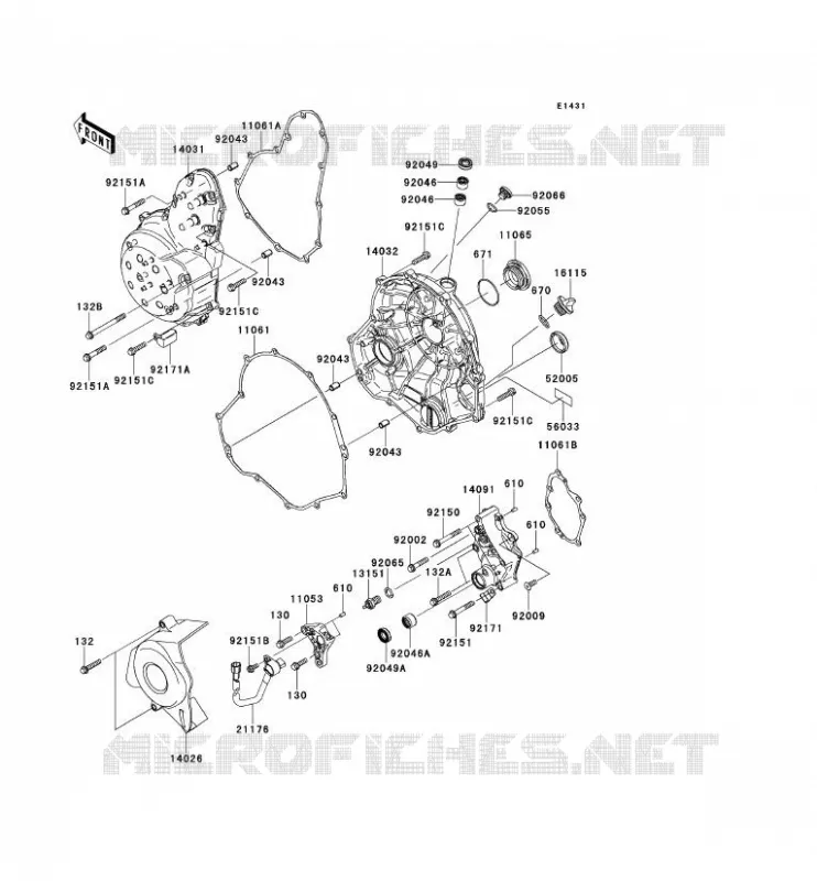 COUVERCLES MOTEUR Kawasaki MOTOS 650 2009 VERSYS 650  KLE650A9F