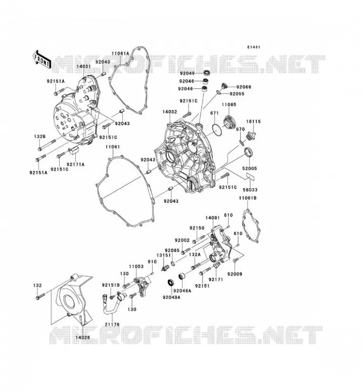COUVERCLES MOTEUR Kawasaki MOTOS 650 2009 VERSYS 650  KLE650A9F