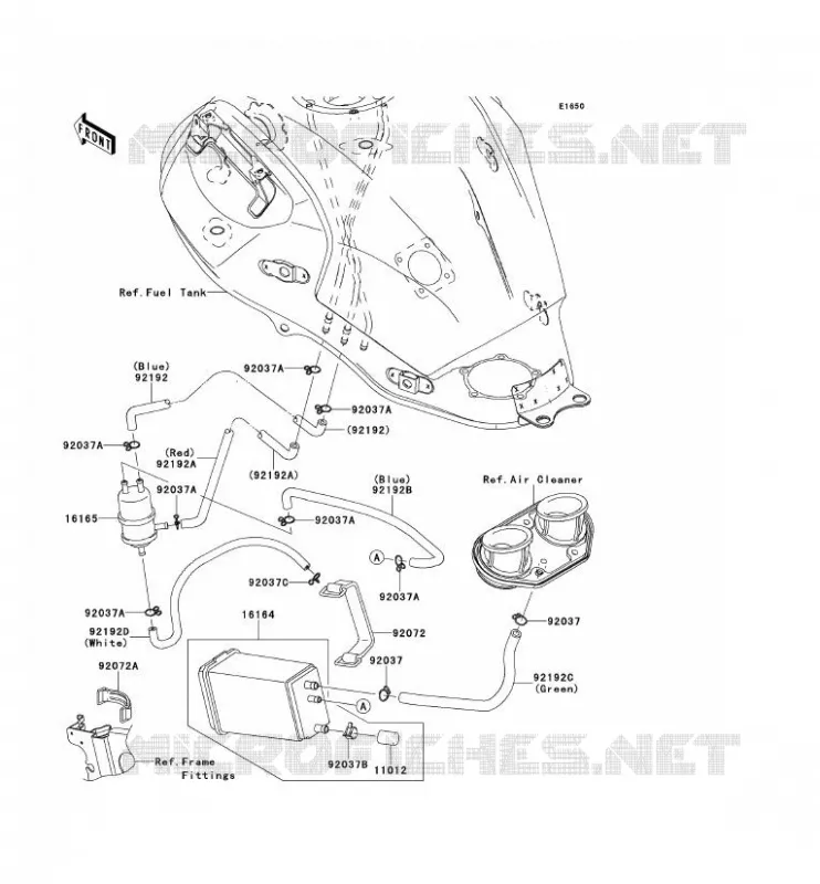SYSTEME D'EVAPORATION CARBURANT(CA) Kawasaki MOTOS 650 2009 VERSYS 650  KLE650A9F