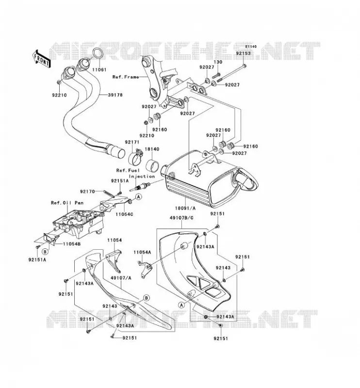 &Eacute;CHAPPEMENT Kawasaki MOTOS 650 2007 VERSYS 650  KLE650B7F