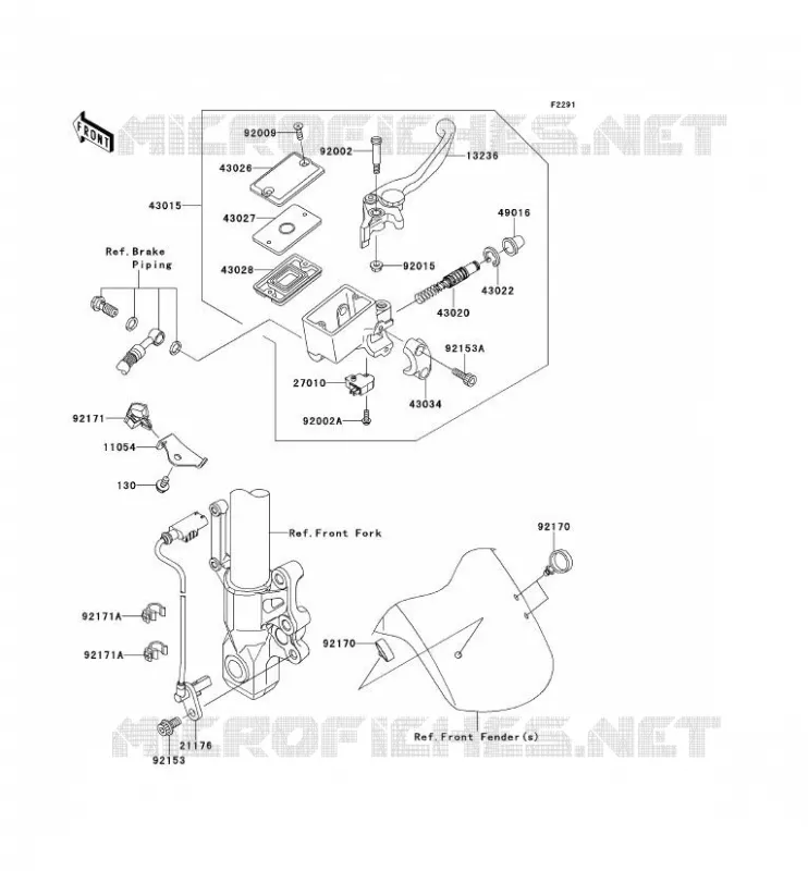 MAITRE CYLINDRE AV Kawasaki MOTOS 650 2008 VERSYS 650  KLE650B8F